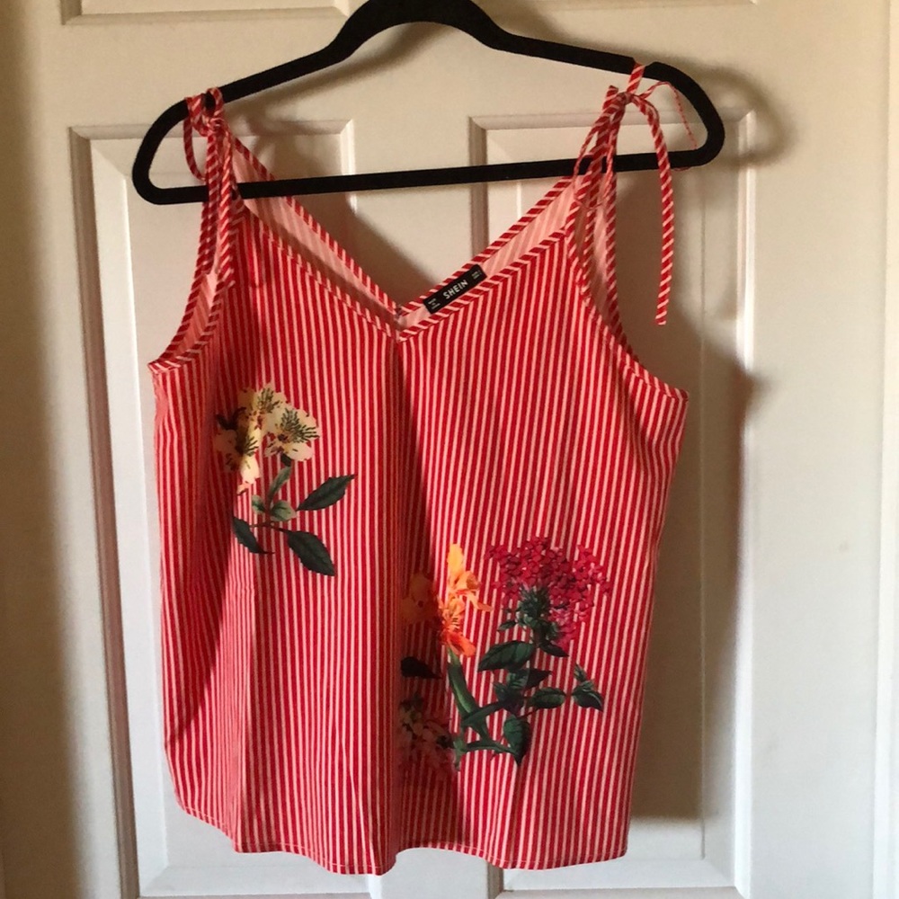 Shein cami type blouse with adjustable tie straps